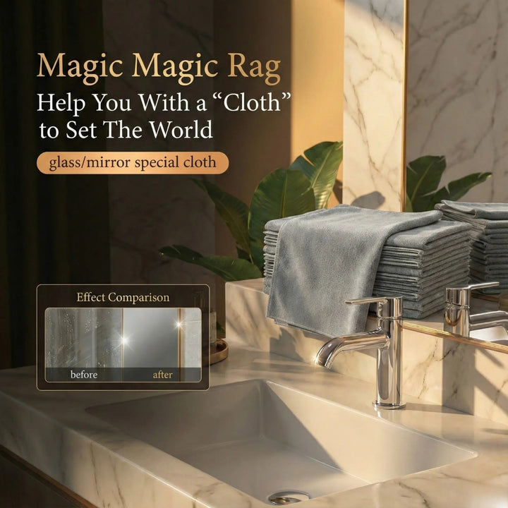 10-Piece Reusable Microfiber Glass Cleaning Cloth Set - Lint-Free, Quick-Drying, Streak-Free
