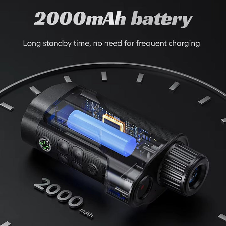 1080P HD Thermal Monocular with 800m Range, 10x Digital Zoom and 5W Infrared Illuminator