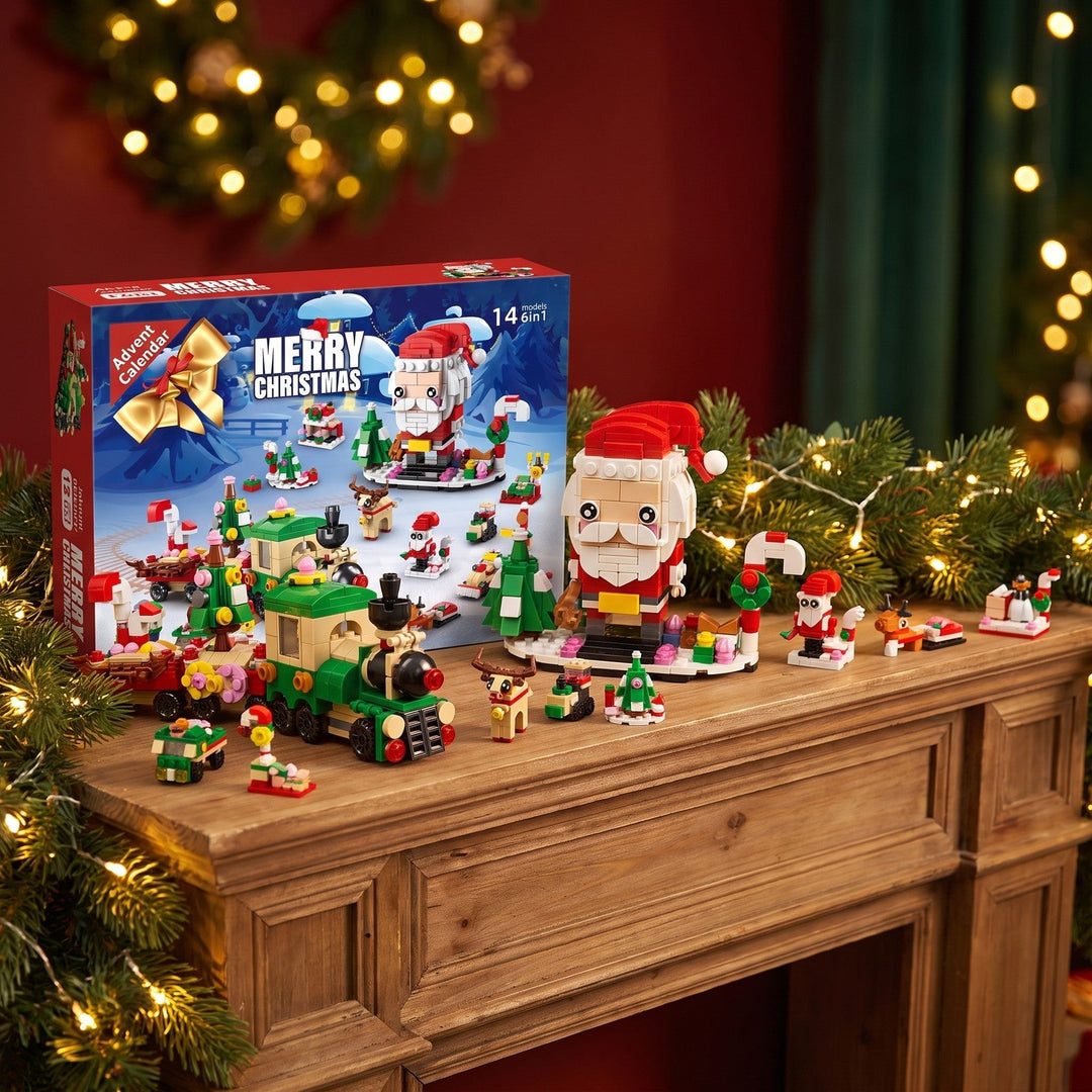 Christmas Brick Countdown Calendar, 12 Doors and 14 Builds, 8 Styles to Collect