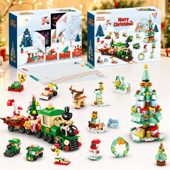 Christmas Brick Countdown Calendar, 12 Doors and 14 Builds, 8 Styles to Collect