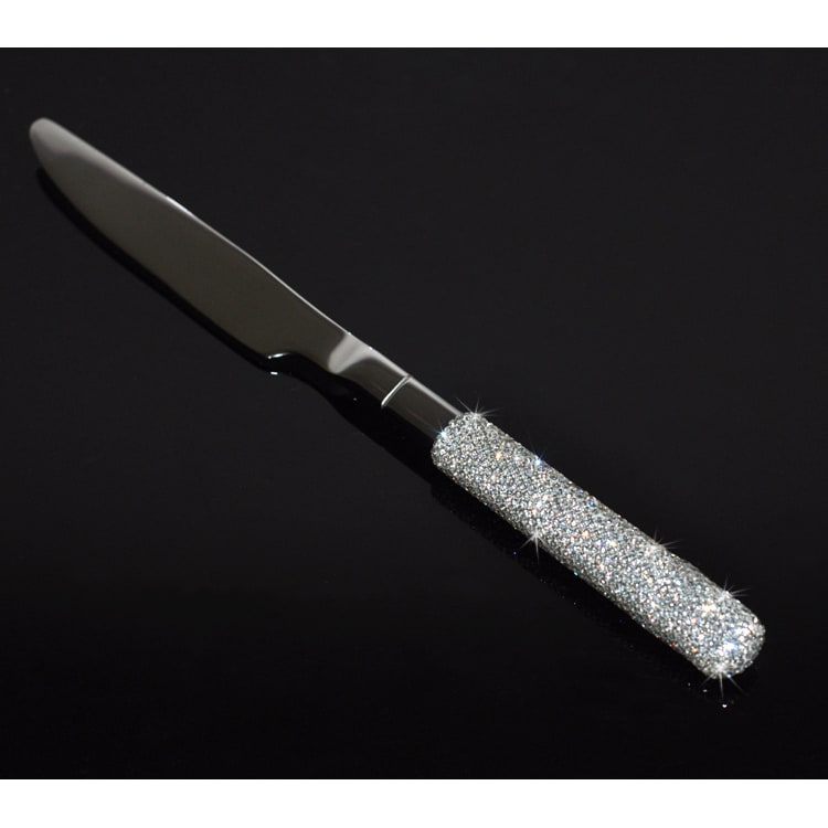 18/10 Stainless Steel Flatware Set with Rhinestone-Encrusted Handles