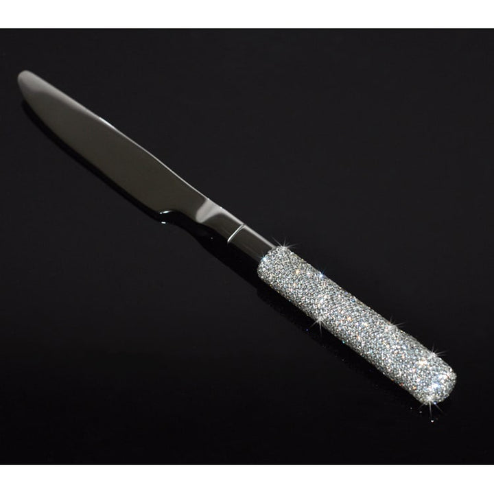18/10 Stainless Steel Flatware Set with Rhinestone-Encrusted Handles