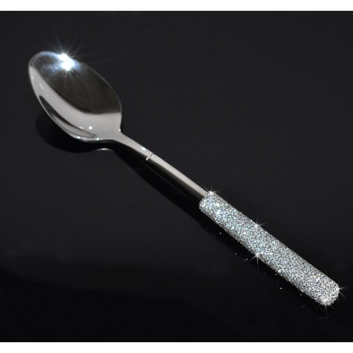 18/10 Stainless Steel Flatware Set with Rhinestone-Encrusted Handles