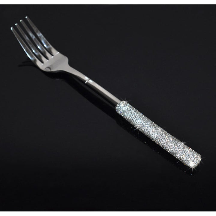 18/10 Stainless Steel Flatware Set with Rhinestone-Encrusted Handles