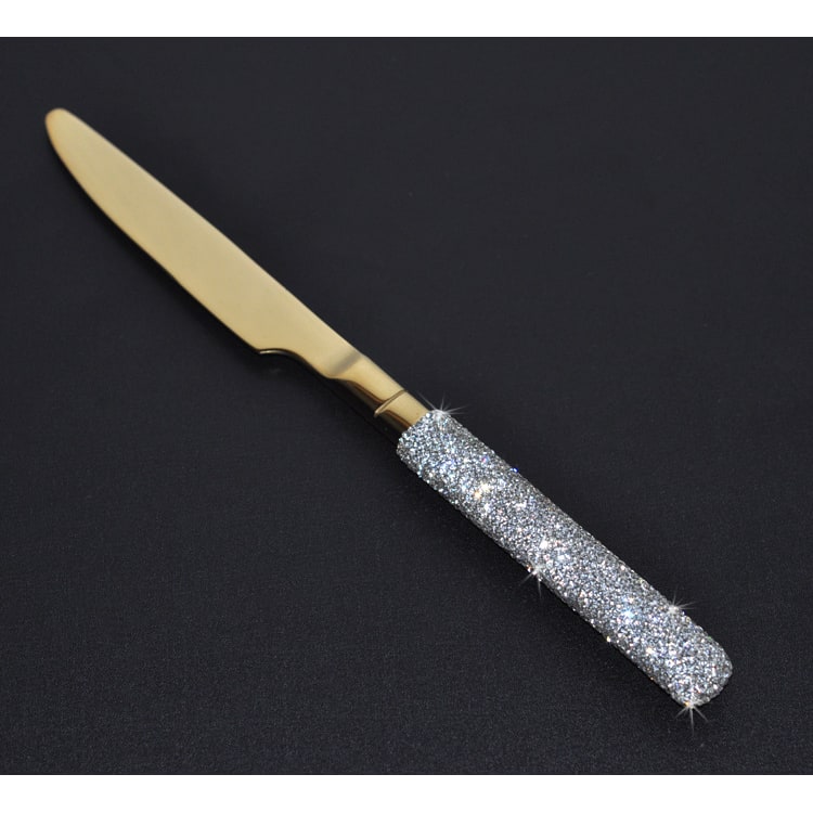 18/10 Stainless Steel Flatware Set with Rhinestone-Encrusted Handles