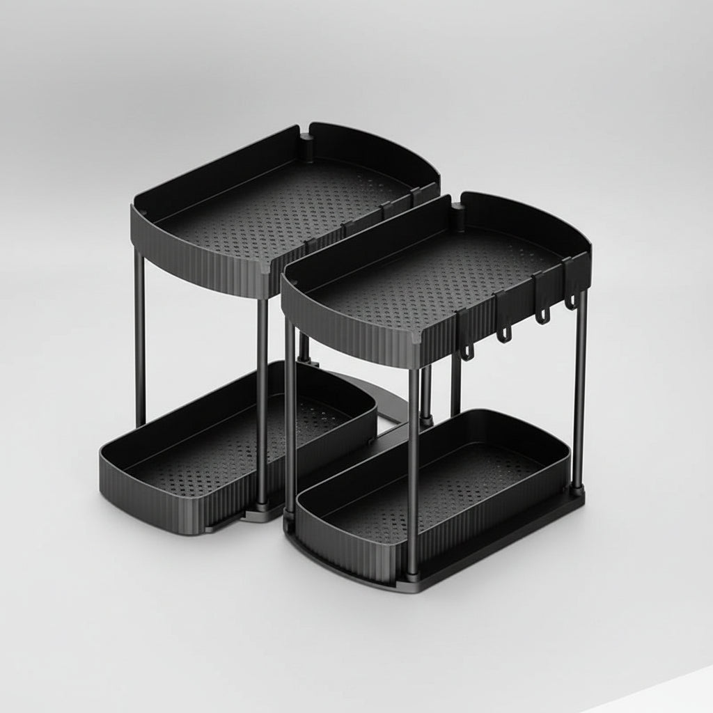 2-Pack Pull-Out Cabinet Drawers, Smooth-Gliding Storage Bins