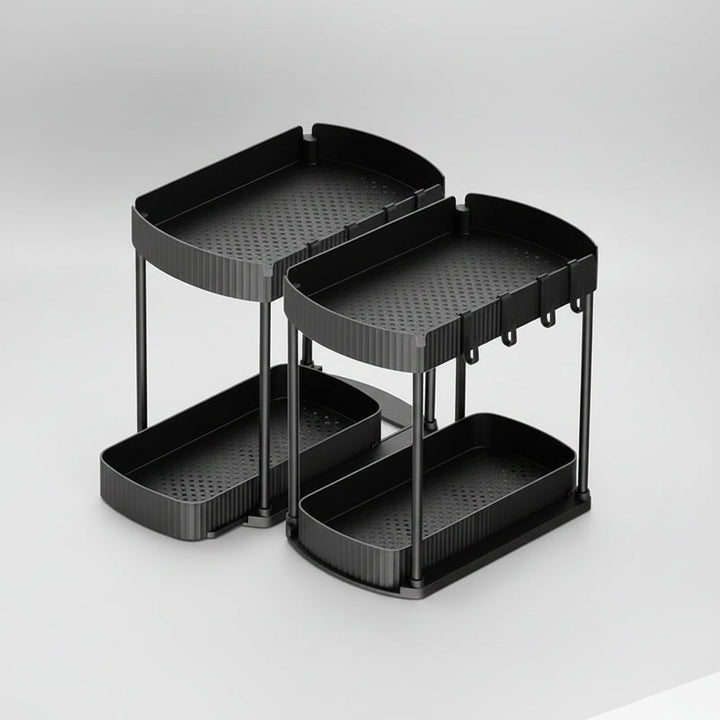 2-Pack Pull-Out Cabinet Drawers, Smooth-Gliding Storage Bins