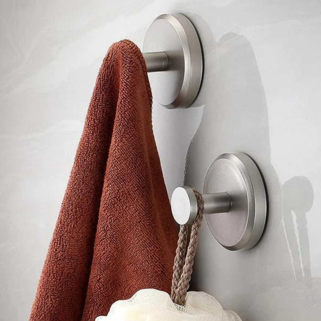 2-Pack Twist-Lock Suction Hooks for Bathroom &amp; Kitchen