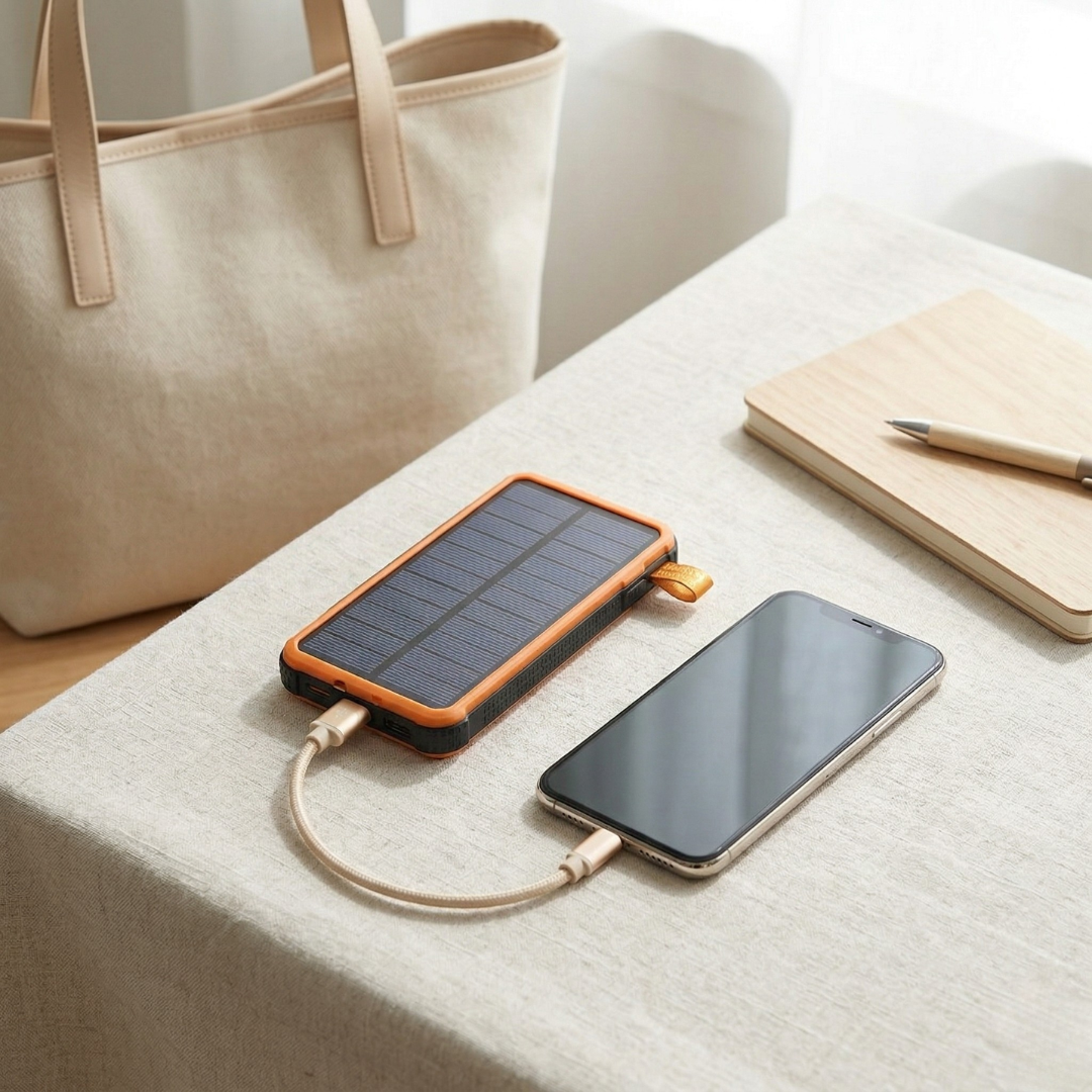 200000mAh Solar Power Bank — Rugged External Charger with Flashlight