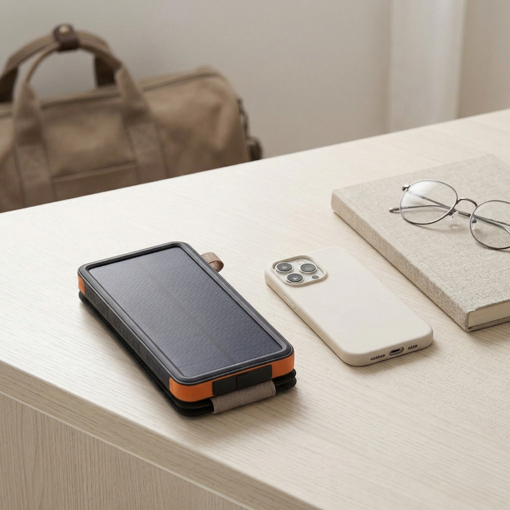 200000mAh Solar Power Bank — Rugged External Charger with Flashlight