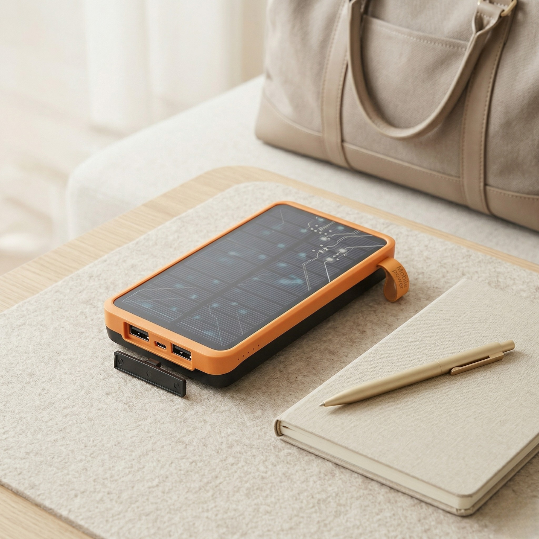 200000mAh Solar Power Bank — Rugged External Charger with Flashlight