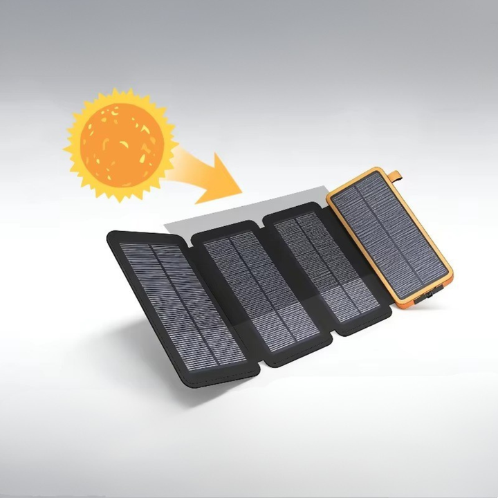200000mAh Solar Power Bank — Rugged External Charger with Flashlight