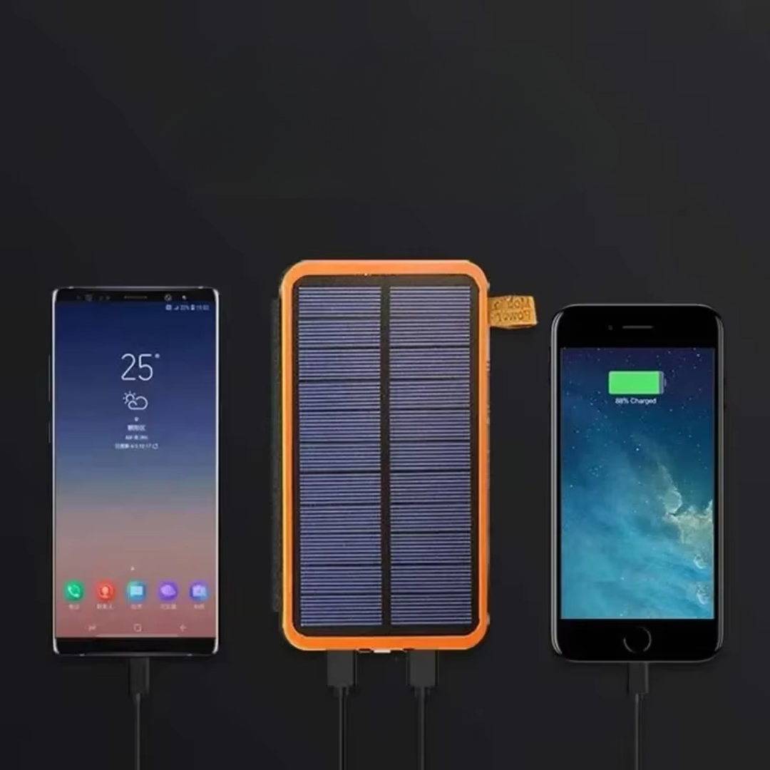 200000mAh Solar Power Bank — Rugged External Charger with Flashlight