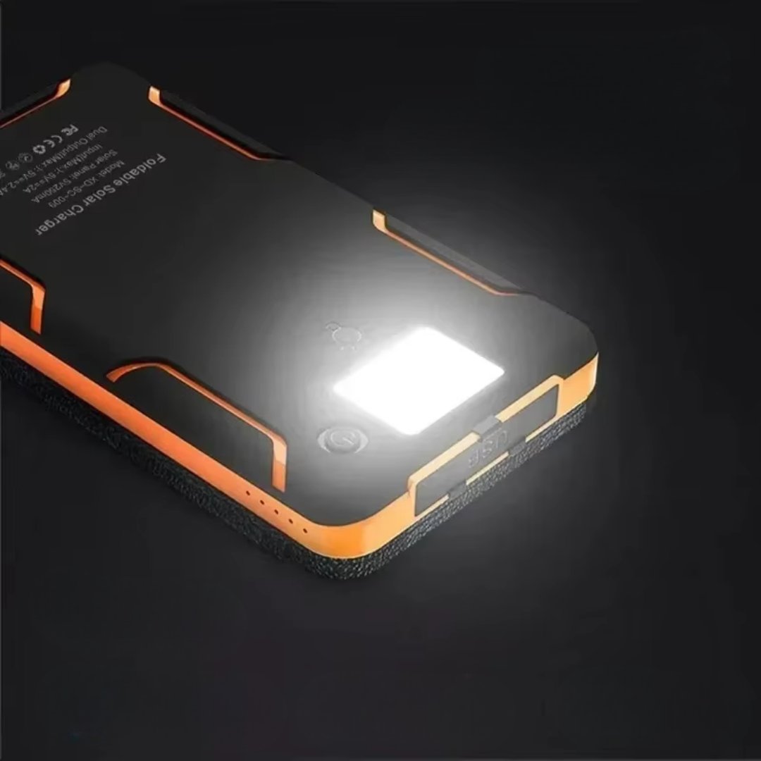 200000mAh Solar Power Bank — Rugged External Charger with Flashlight