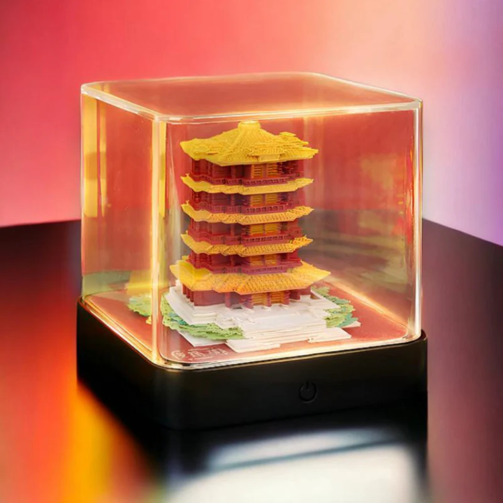 2026 3D Calendar - Temple with Lights