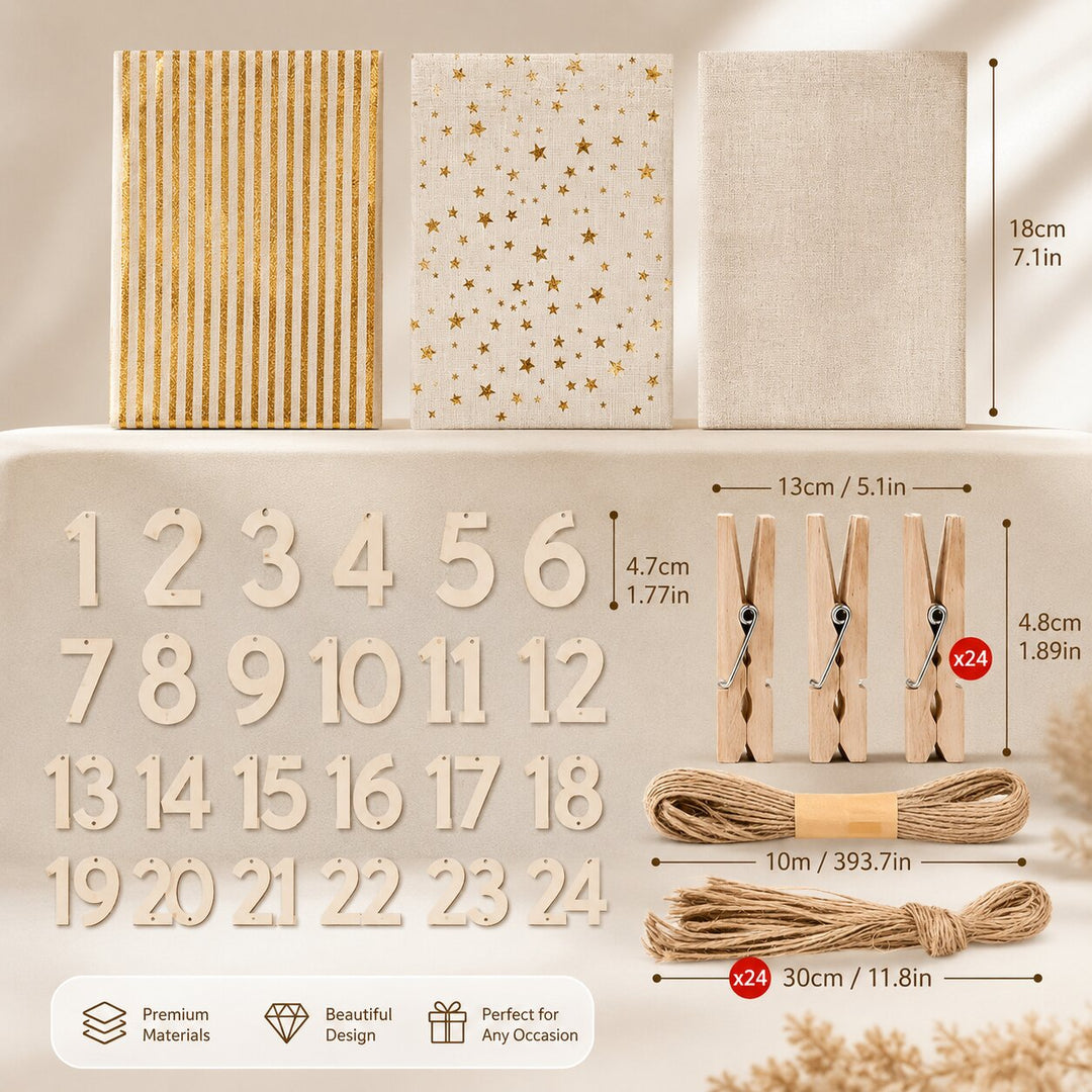 2026 Advent Calendar Bags — 24 Numbered Fillable Gift Bags