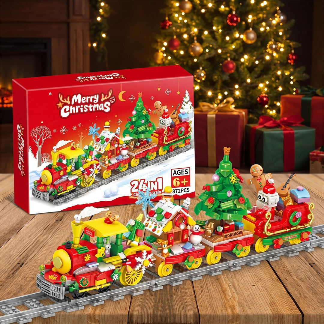 Christmas Train 24-in-1 Brick Advent Calendar, 872 Pieces with Santa and Gifts