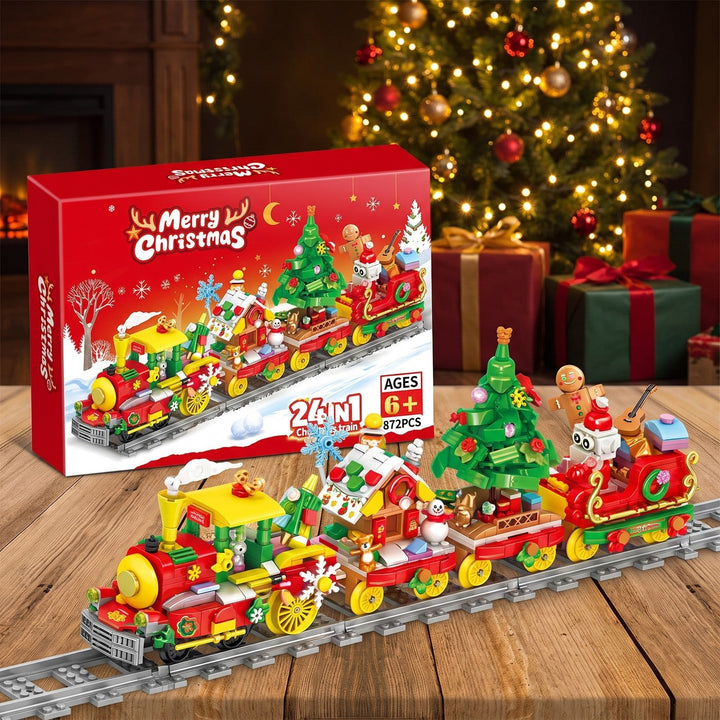 Christmas Train 24-in-1 Brick Advent Calendar, 872 Pieces with Santa and Gifts