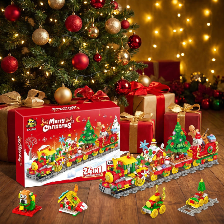 Christmas Train 24-in-1 Brick Advent Calendar, 872 Pieces with Santa and Gifts