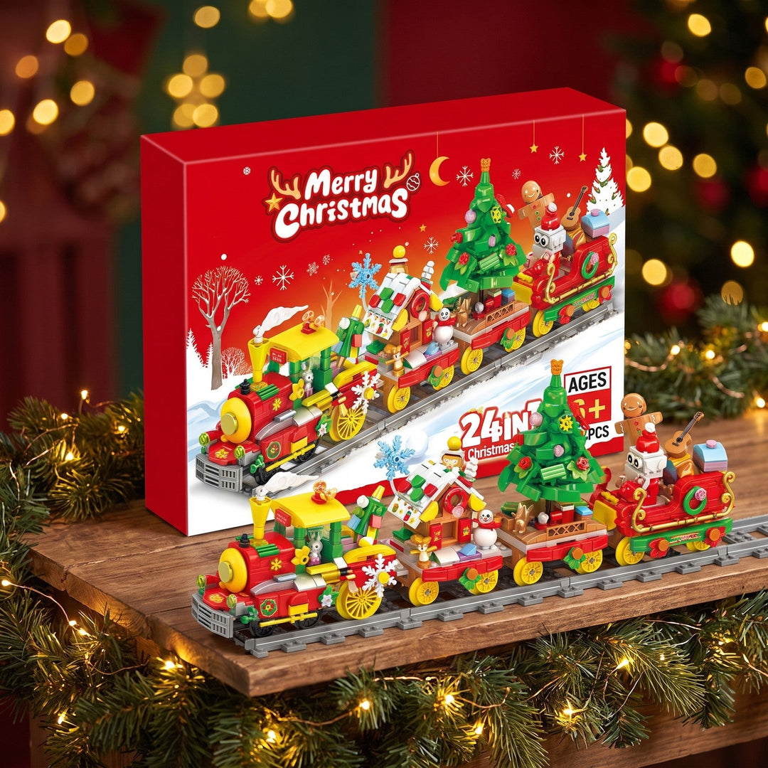 Christmas Train 24-in-1 Brick Advent Calendar, 872 Pieces with Santa and Gifts