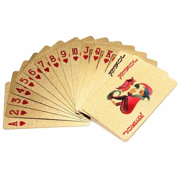 24-Karat Gold-Plated Playing Card Deck in a Wooden Box