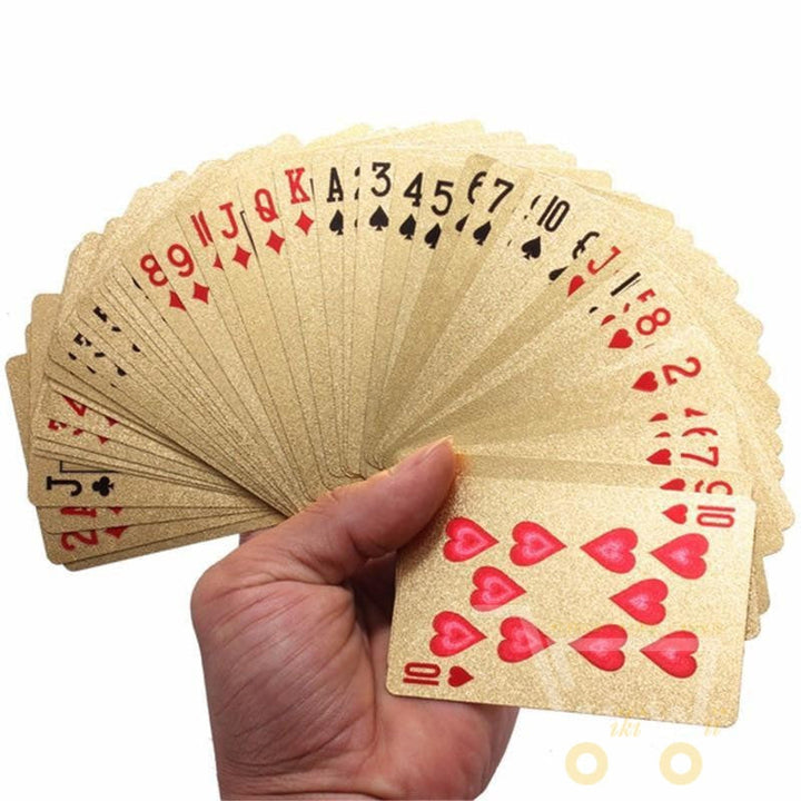 24-Karat Gold-Plated Playing Card Deck in a Wooden Box