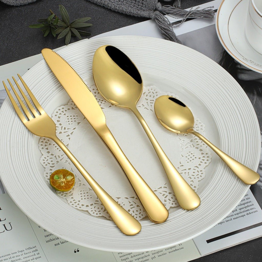 24-Piece Gold Cutlery Set in a Gift Box