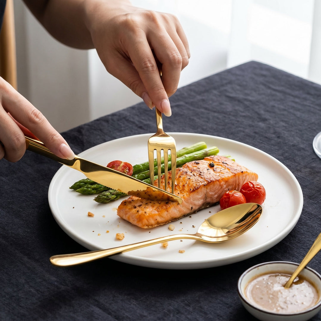 24-Piece Gold Cutlery Set in a Gift Box