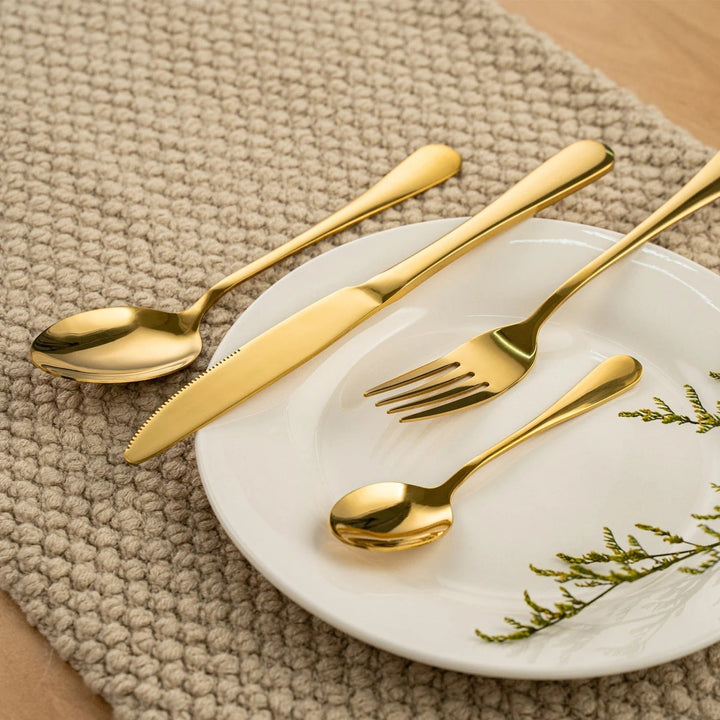 24-Piece Gold Cutlery Set in a Gift Box