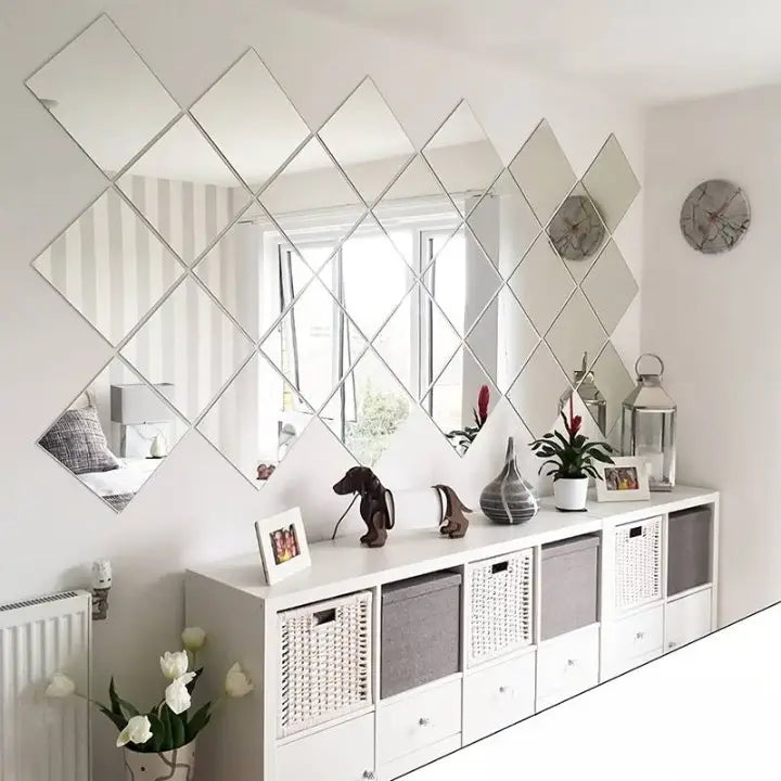 3D Acrylic Mirror Wall Sticker Set (Pack of 4)