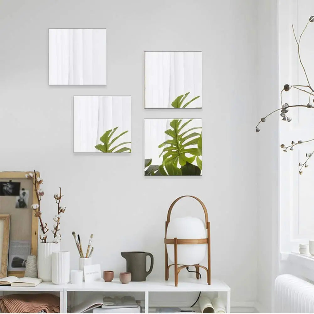 3D Acrylic Mirror Wall Sticker Set (Pack of 4)