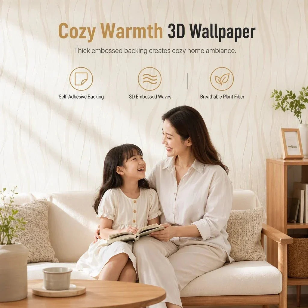 3D Textured Removable Self-Adhesive Non-Woven Wallpaper
