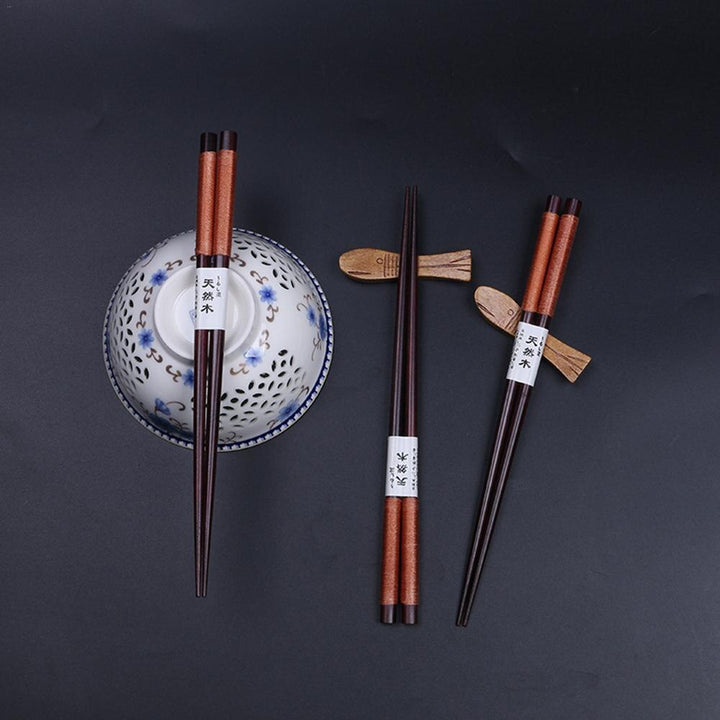 4 Pairs of Chopsticks and Chopstick Holders Set