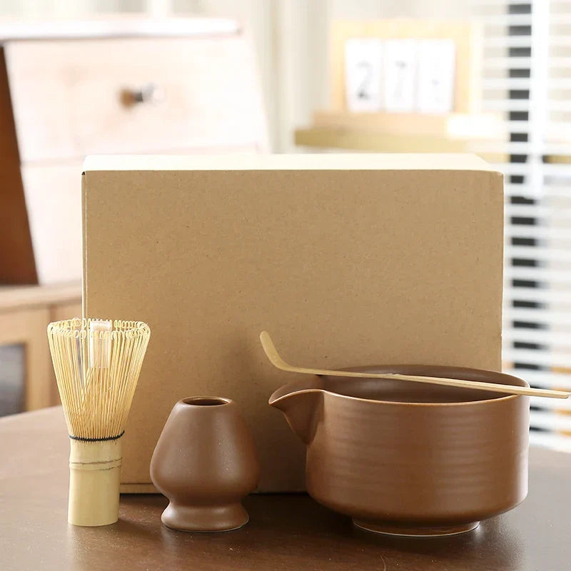 4-Piece Japanese Matcha Set – Bowl, Whisk &amp; Holder