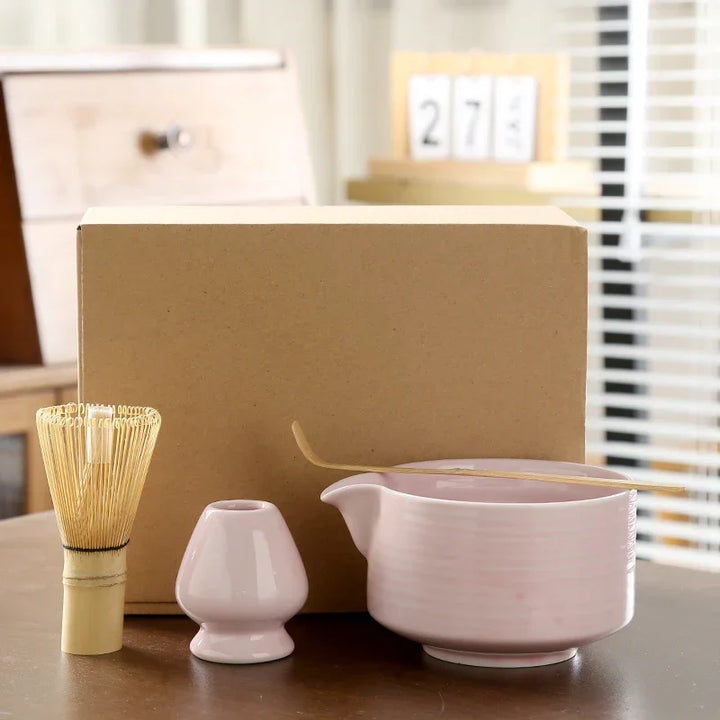 4-Piece Japanese Matcha Set – Bowl, Whisk &amp; Holder