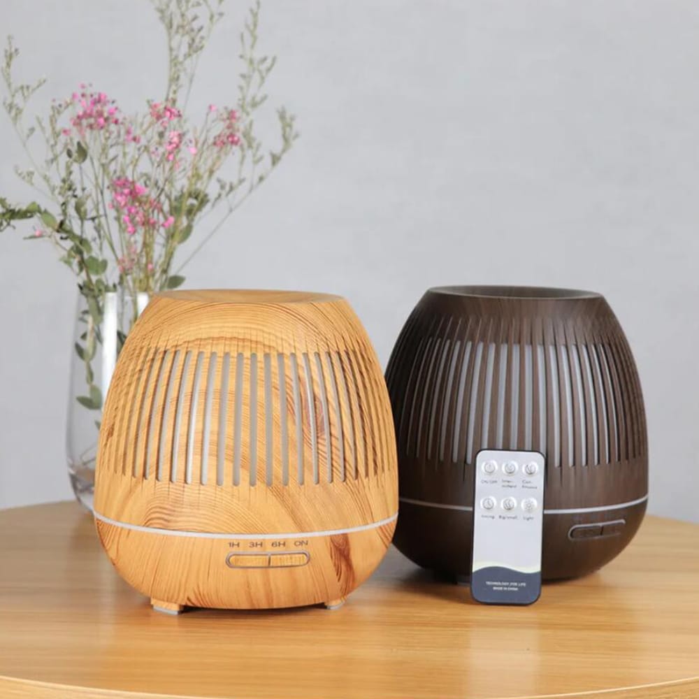 400 ml Aroma Diffuser with Remote Control in Dark and Light Wood Finish