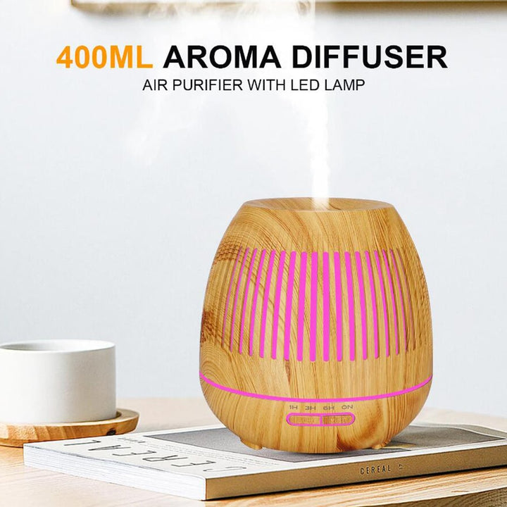 400 ml Aroma Diffuser with Remote Control in Dark and Light Wood Finish