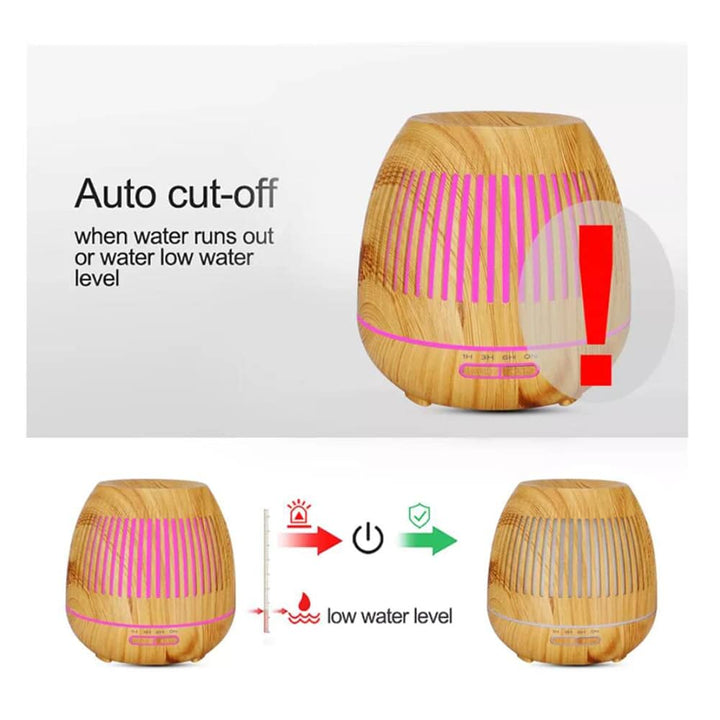 400 ml Aroma Diffuser with Remote Control in Dark and Light Wood Finish