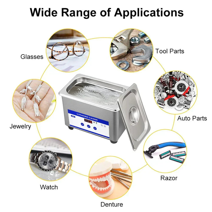 40kHz Stainless Steel Ultrasonic Glasses and Jewellery Cleaning Machine
