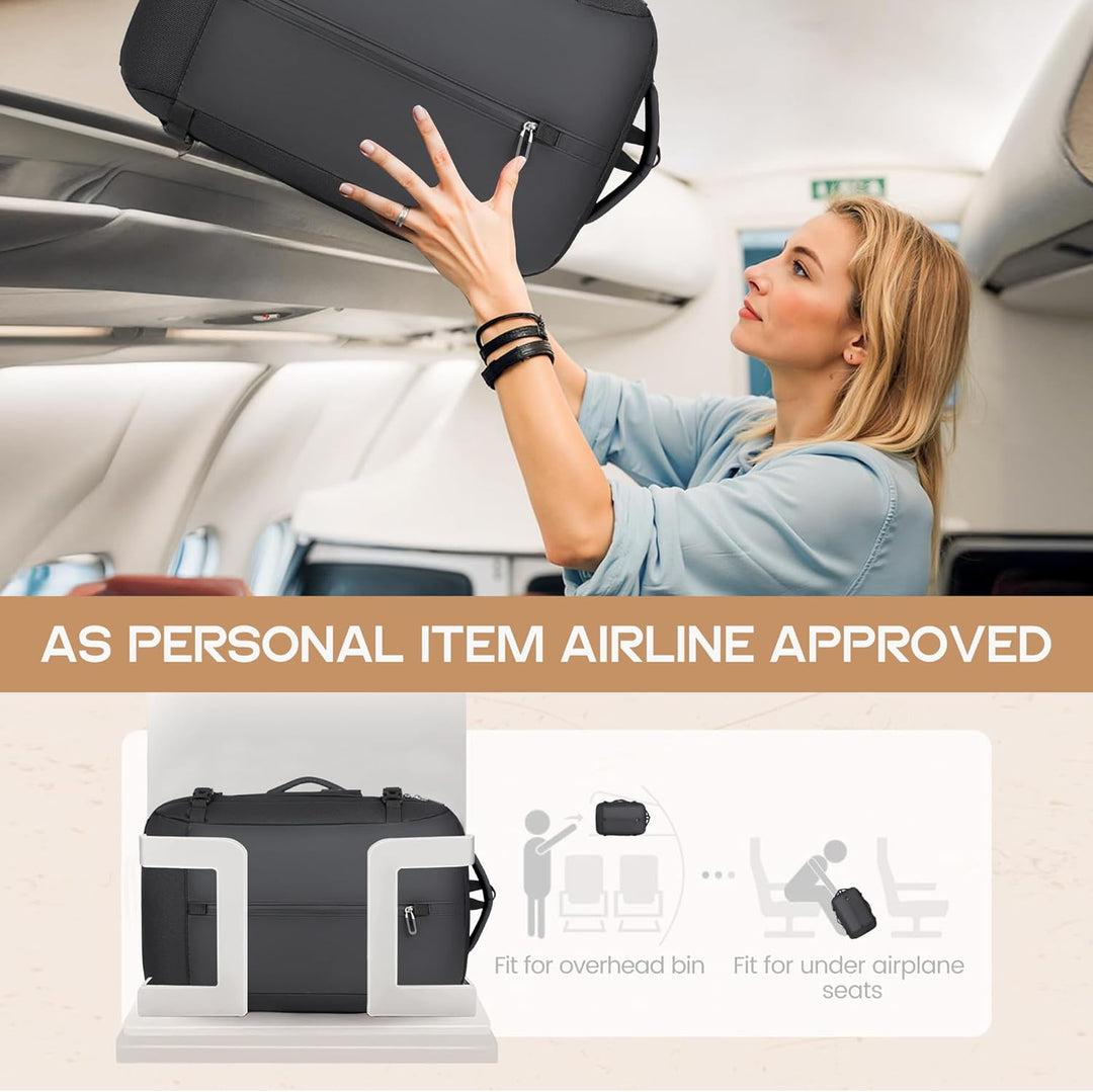 40L Expandable Waterproof Travel Backpack with USB Port &amp; 17” (43.18 cm) Laptop Sleeve – AirVoyage