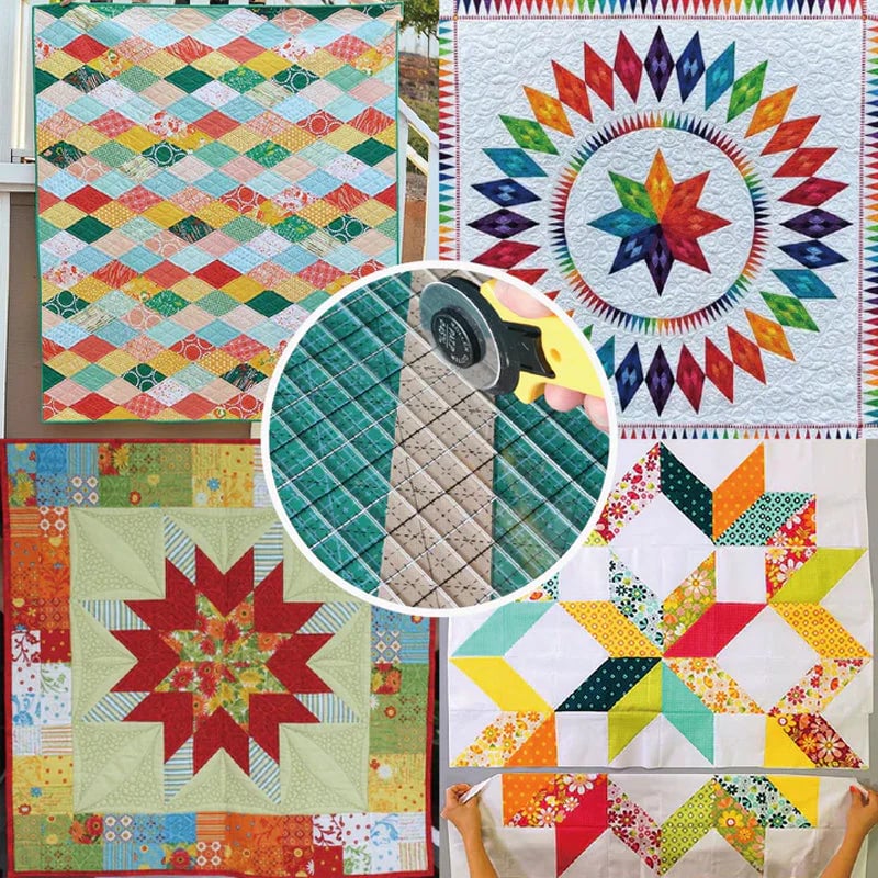 5-in-1 Quilting Ruler Set - Straight Cuts &amp; Angles, Non-Slip