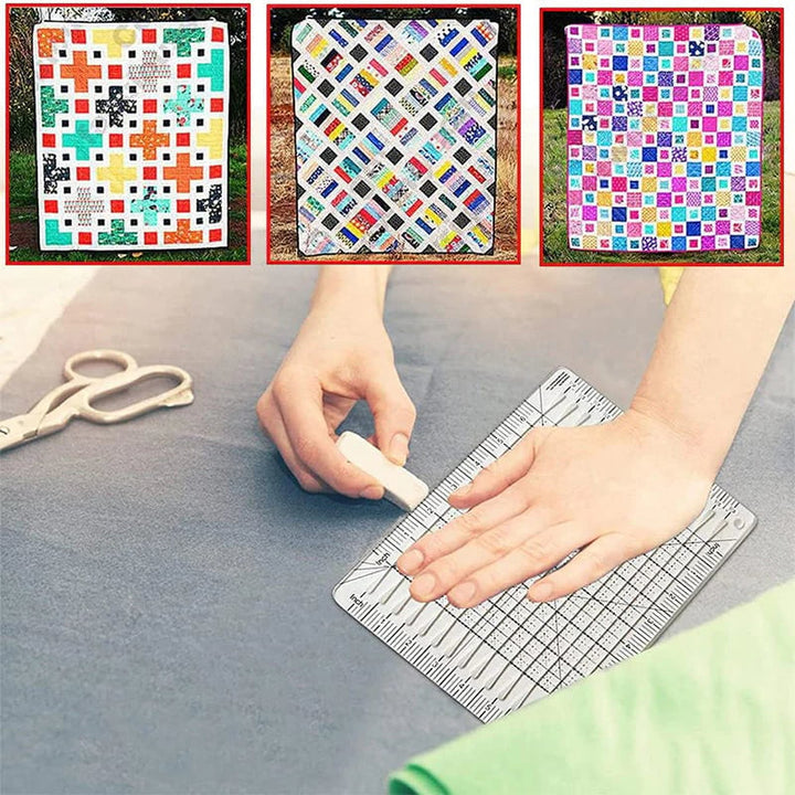 5-in-1 Quilting Ruler Set - Straight Cuts &amp; Angles, Non-Slip