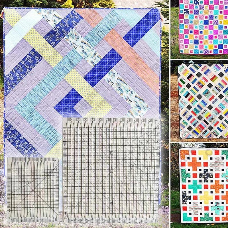5-in-1 Quilting Ruler Set - Straight Cuts &amp; Angles, Non-Slip