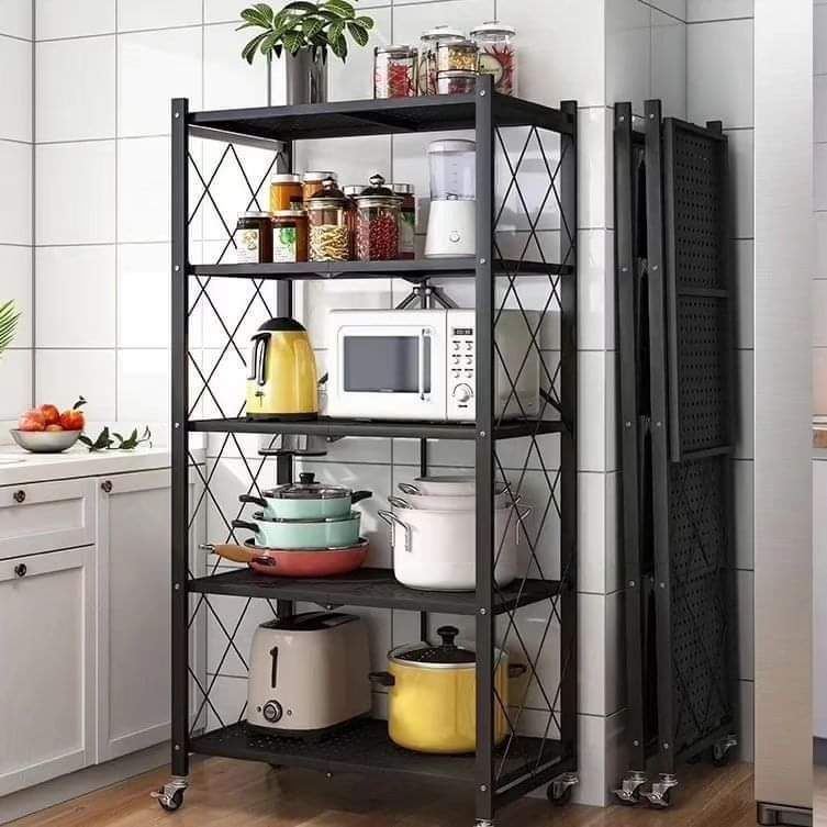5-Tier Foldable Metal Kitchen Rack