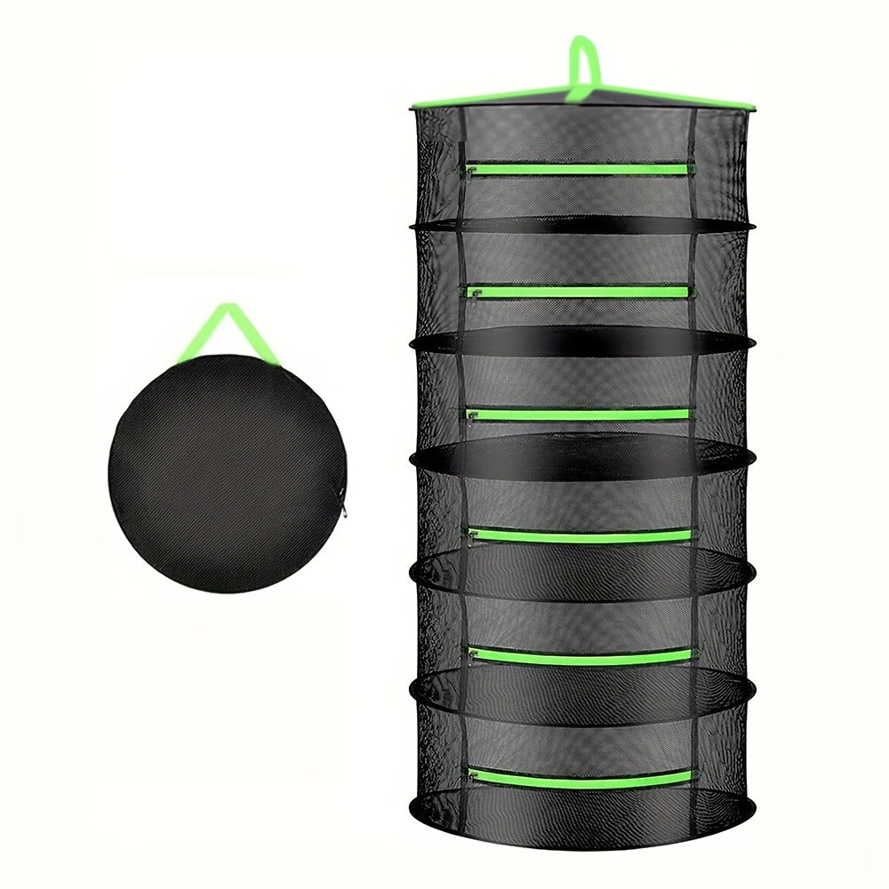6-Tier Folding Drying Rack with Mesh Trays for Herbs, Seeds, Fruits and Vegetables