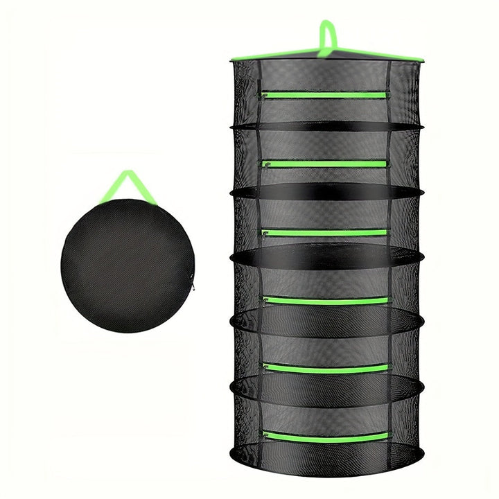 6-Tier Folding Drying Rack with Mesh Trays for Herbs, Seeds, Fruits and Vegetables