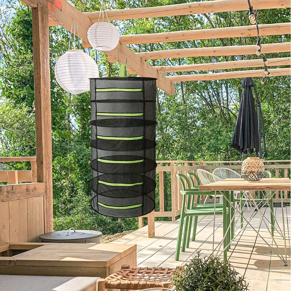 6-Tier Folding Drying Rack with Mesh Trays for Herbs, Seeds, Fruits and Vegetables
