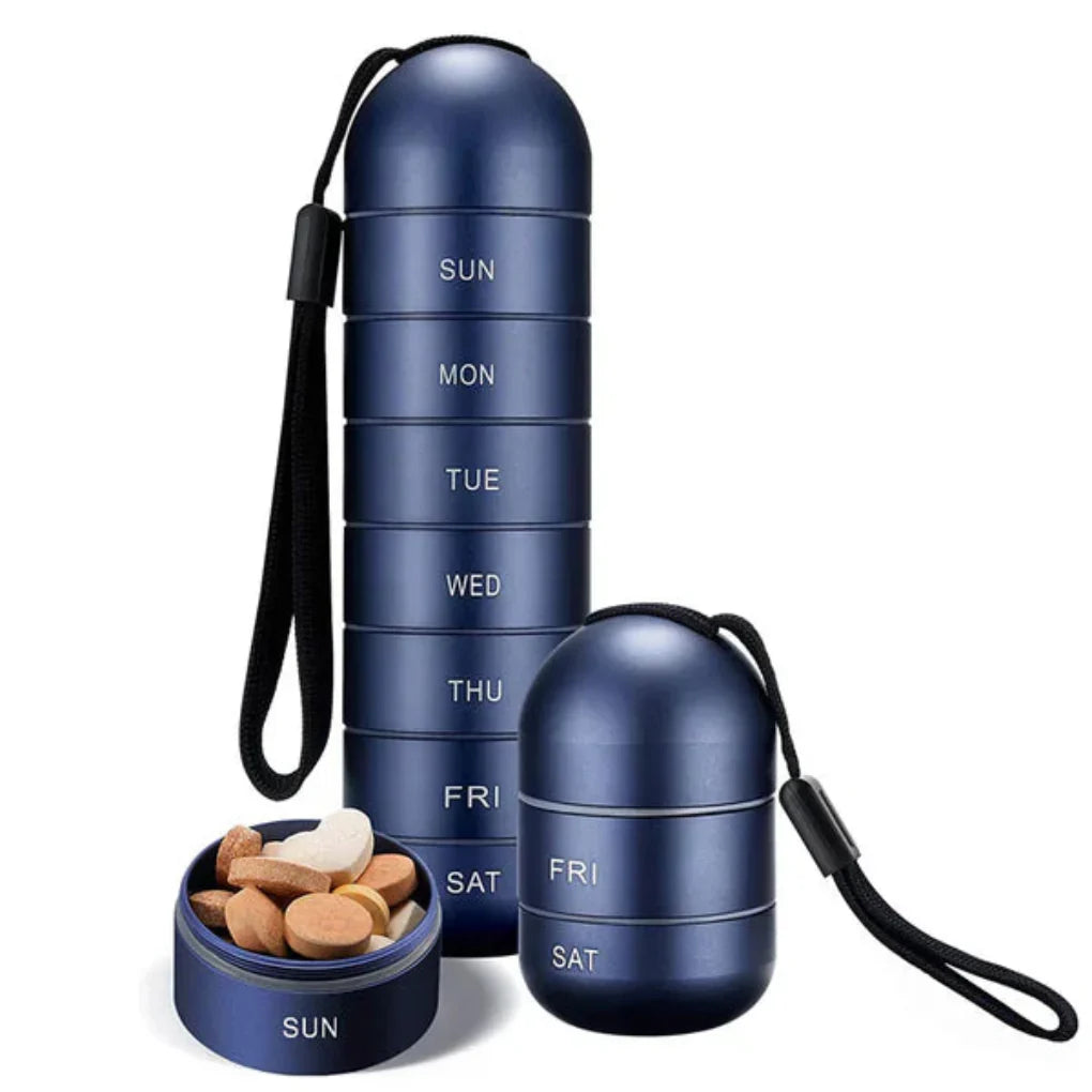 7-Day Aluminum Pill Organizer Box