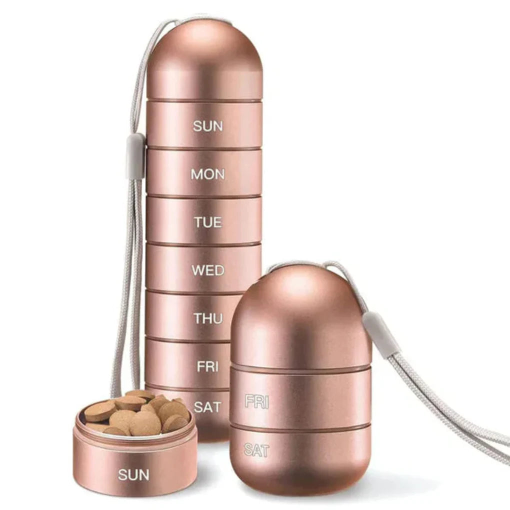 7-Day Aluminum Pill Organizer Box
