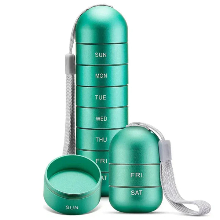 7-Day Aluminum Pill Organizer Box